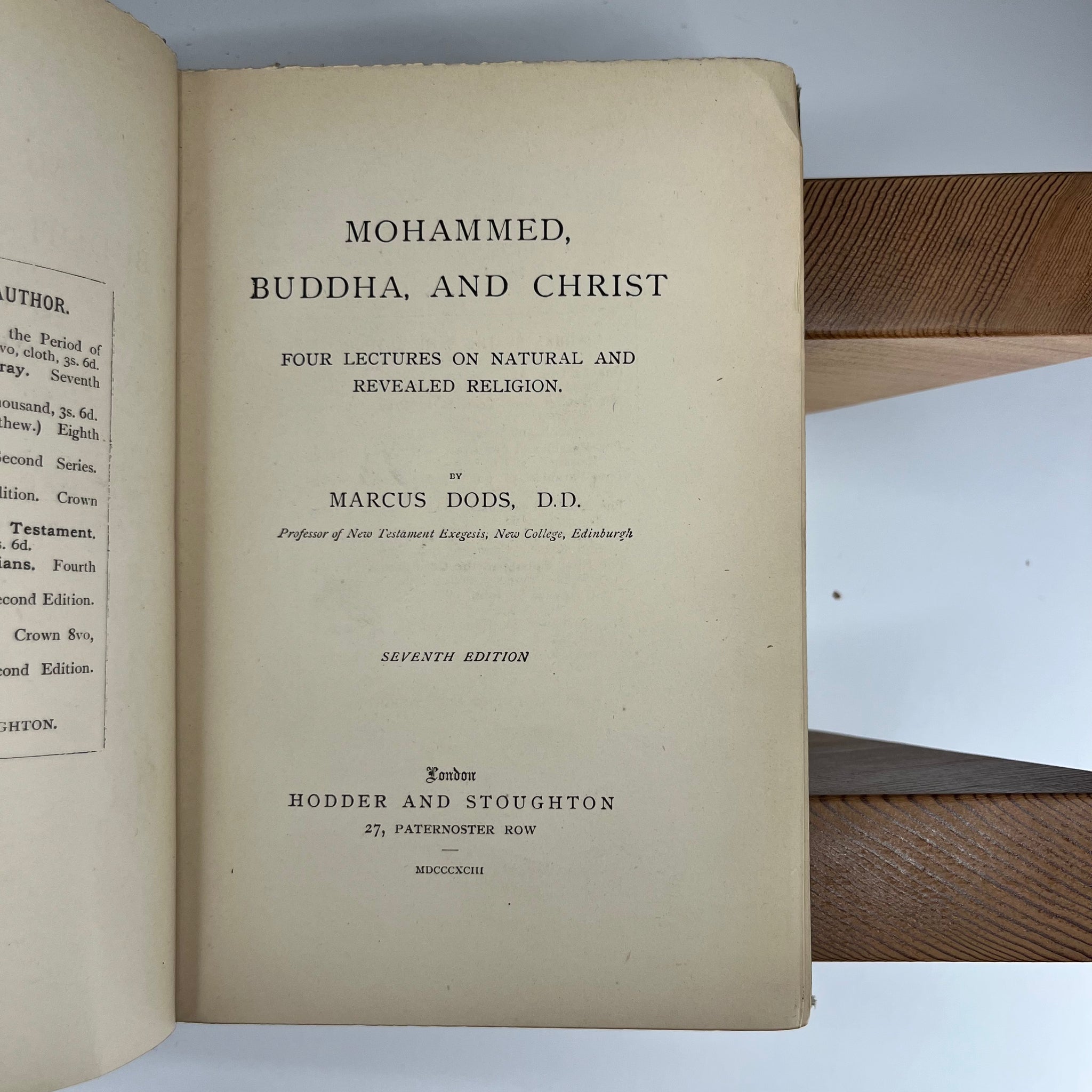 1890 Mohamed Buddha and Christ - Four Lectures on Natural and Revealed Religion by Marcus Dods D.D.