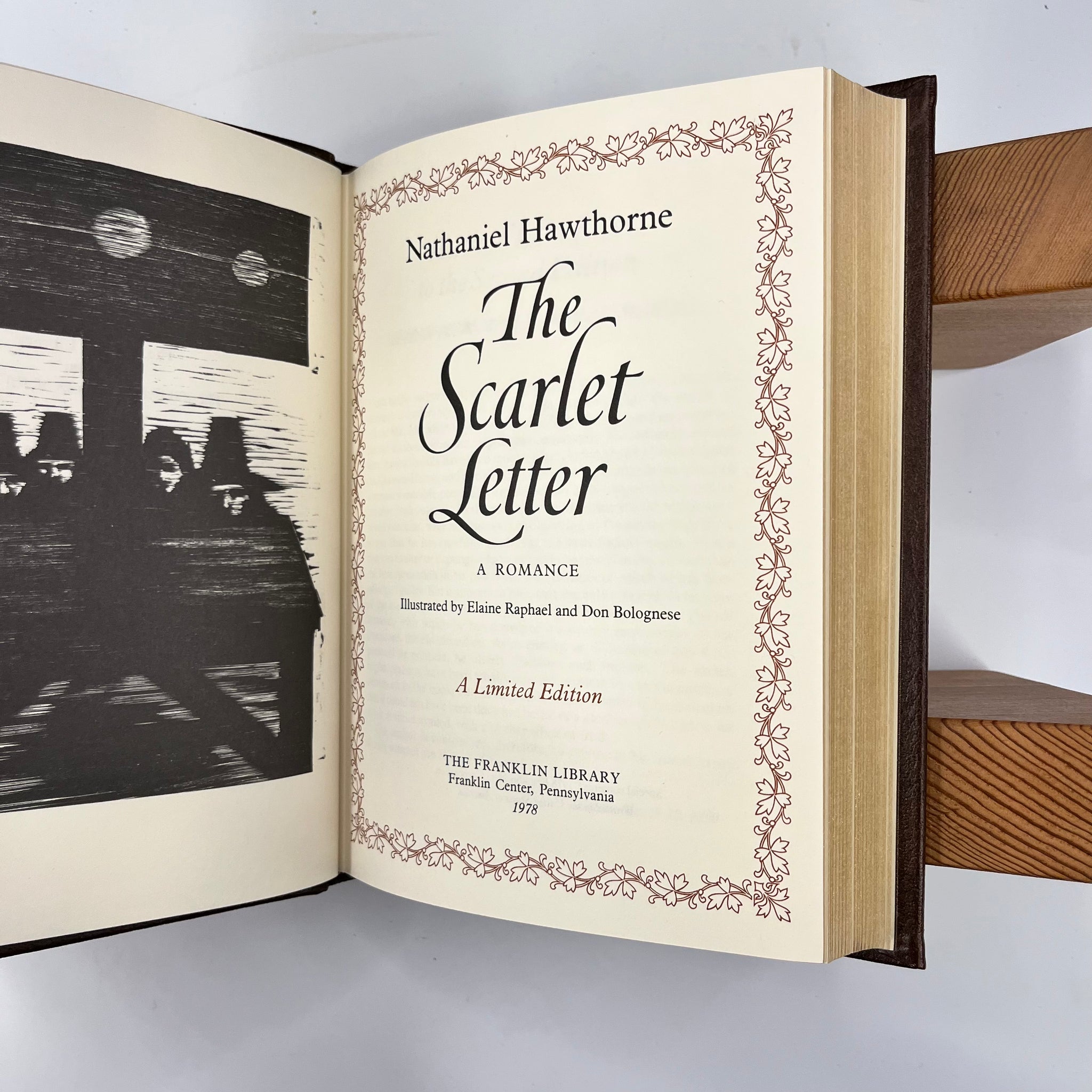 1978 The Scarlet Letter by Nathienal Hawthorne Illustrated by Elaine Ralph and Don Bolongese 22kt Limited Edition Franklin Library printing