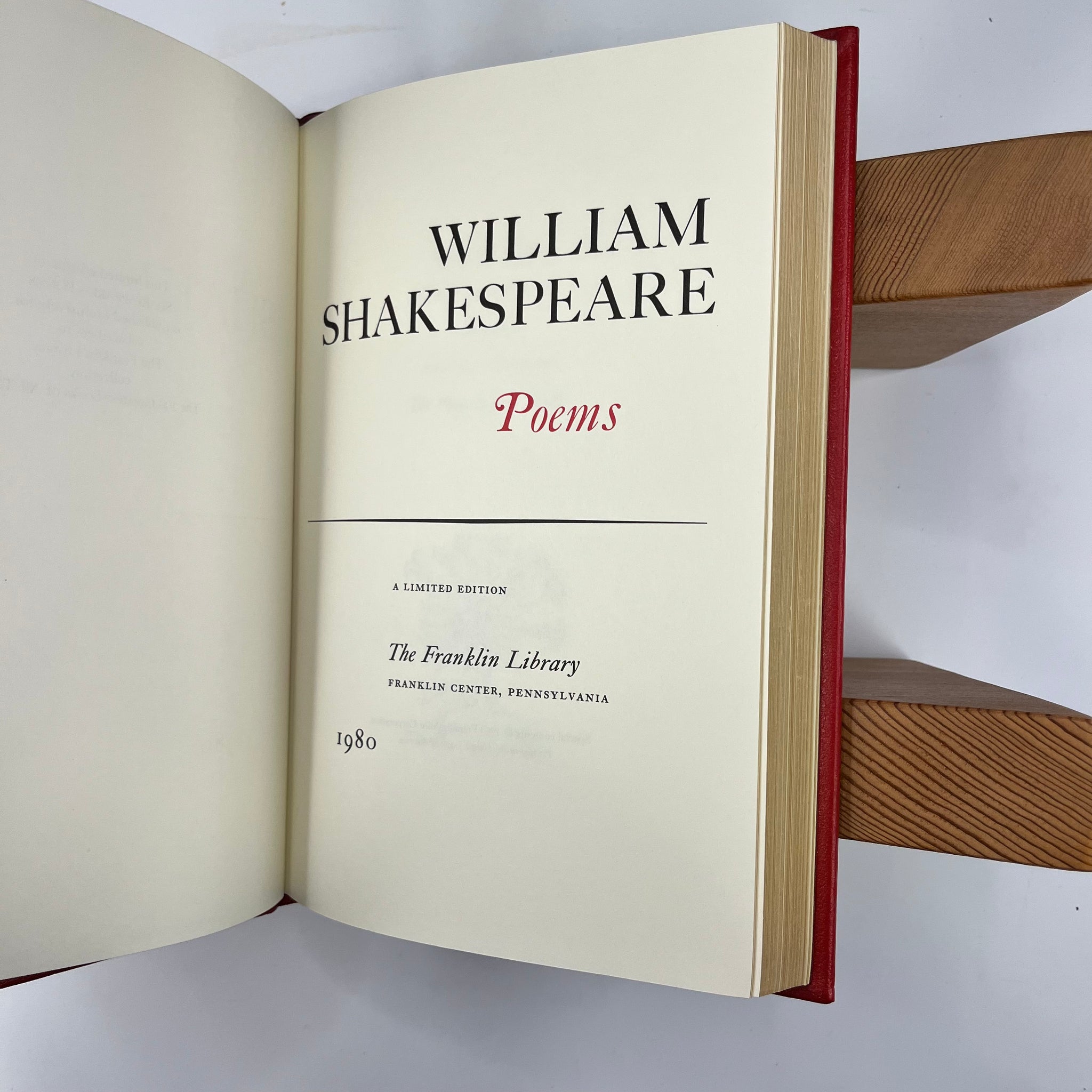 1980 Poems by William Shakespeare 22kt Limited Edition Franklin Library printing