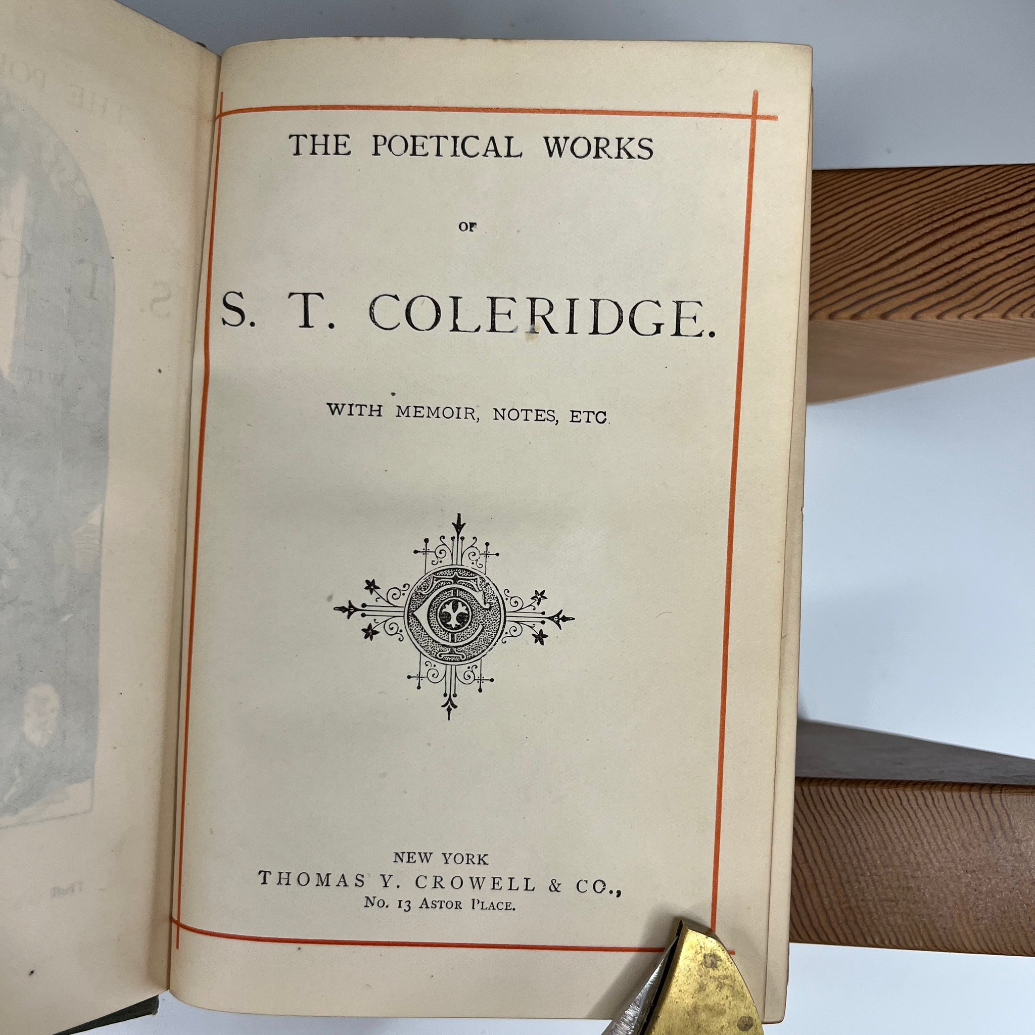 1888 The Poetical Works of S.T. Coleridge -Thomas Y. Crowell & Co