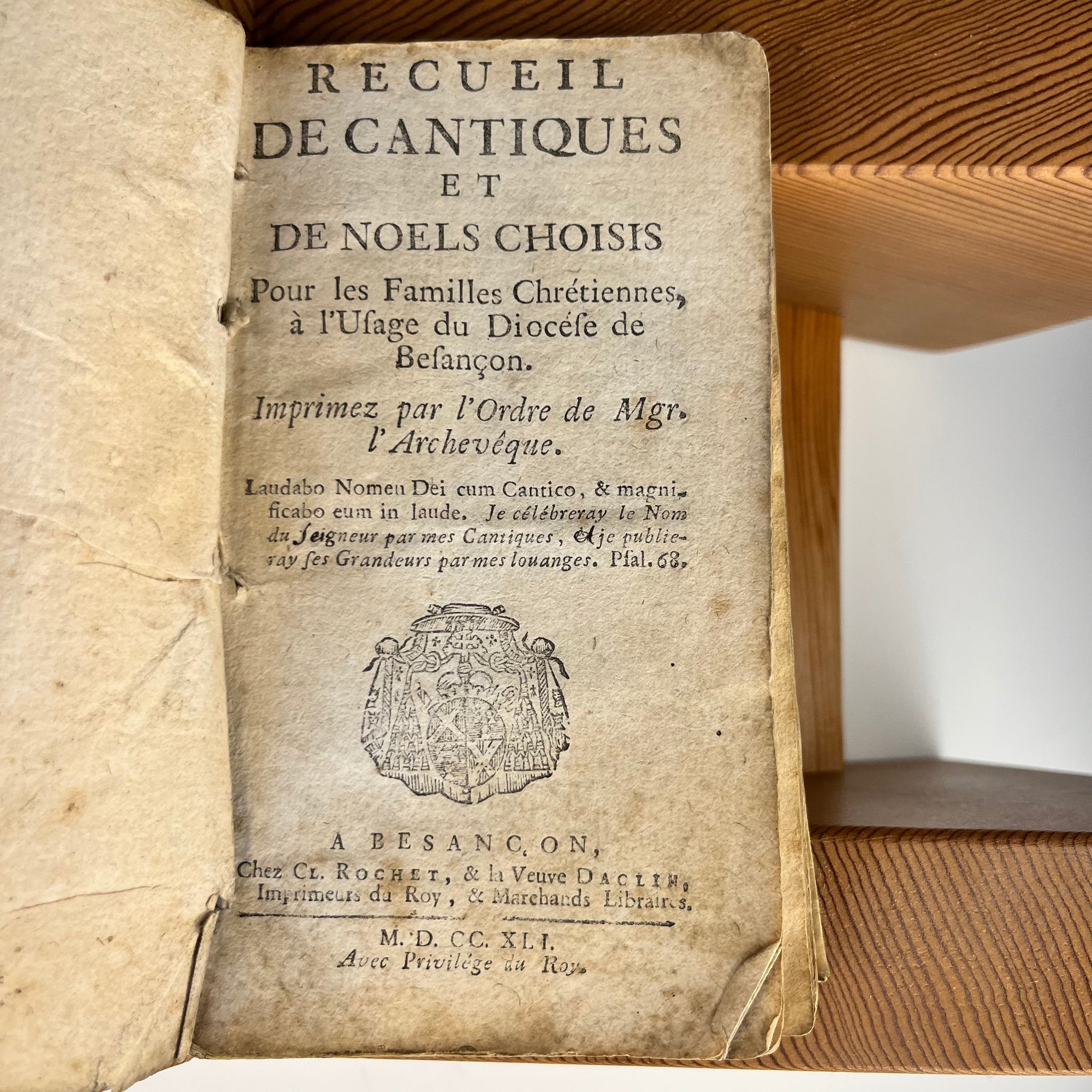 1741 Recueil de cantiques et de Noel choisis