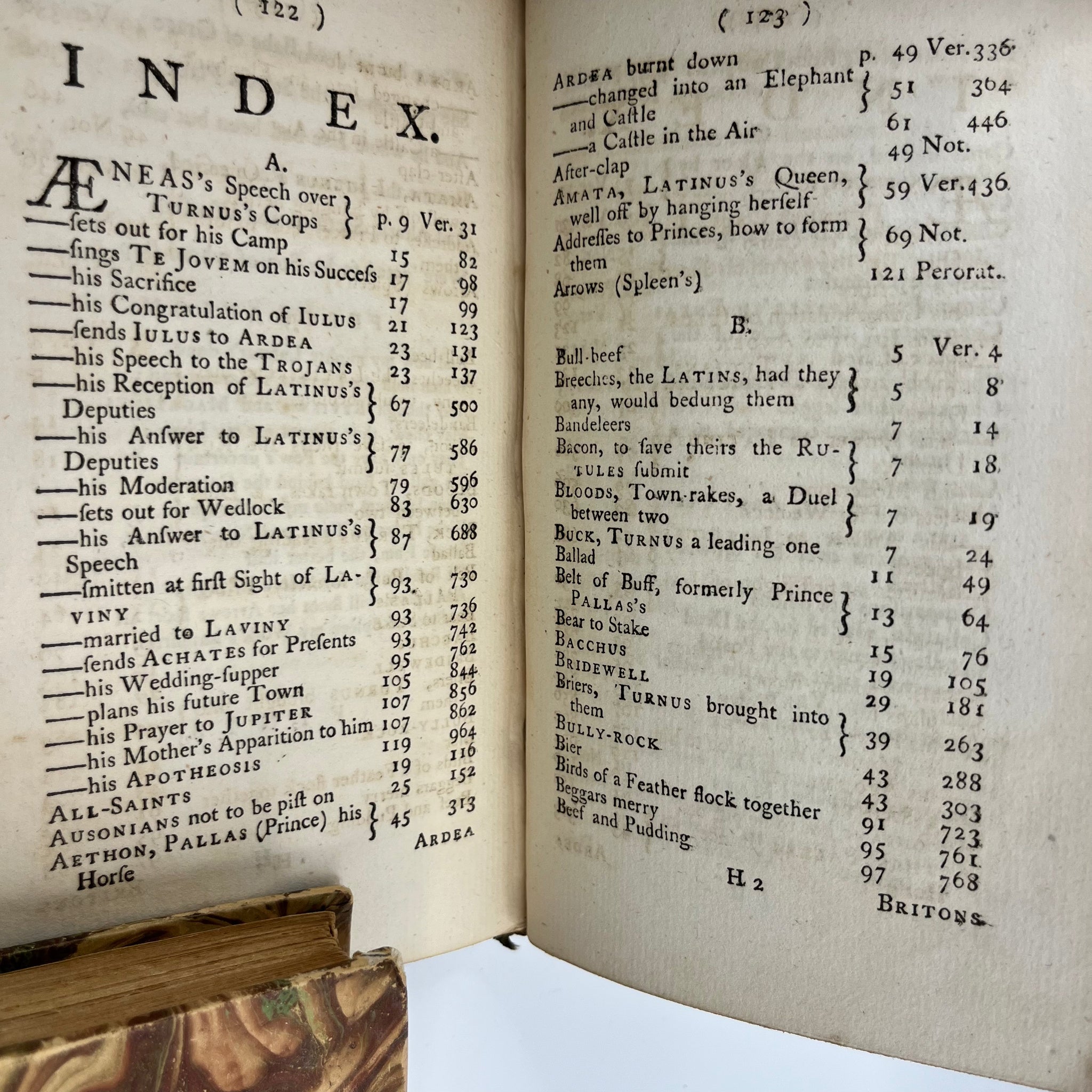 1758 The Canto Added by Maphæus to Virgil's 12 books of Æneas from the orginal Bombastic, Done in to English Hudibrastic with notes beneath and Latin text in every other page annext